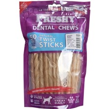 Asitan Irem Freshy Dental Twists - Naturel Burgu Çubuk - 50'li Maxi Paket