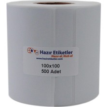 Asitan Hazır Etiketler , Hazır Al Hızlı Al Lamine Termal Etiket 100MM x 100MM Ruloda 500 Adet 40MM Kuka
