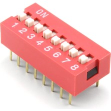 Asitan 8li Dip Switch 8 Pin Kırmızı Anahtar Açık Kapalı Seçim Adres Ayar On Off Bağlantı Anahtarı