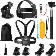 Asitan 9'u 1 Arada Aksiyon Kamerası Aksesuar Seti, Göğüs Kemeri Tutucu Dış Mekan Spor Kıyafeti Gopro