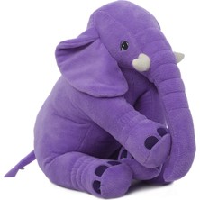 Asitan Uyku Arkadaşım Fil - Büyük Yumuşacık Peluş Fil - 85 Cm- Sevgiliye Hediye Mor