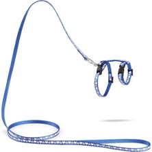 Asitan Beeztees Yavru Kedi Göğüs Tasması ve Gezdirme Kayışı 120CM, Mavi, 16-25CM Boyun, 23-36CM Gö�