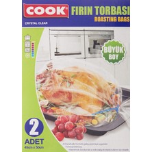Asitan Cook Fırın Torbası, Hindi Boy, 45 x 50 Cm, 2 Yaprak, Polyester Telli