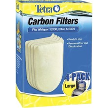 Asitan Karbon Filtreler, Akvaryumlar Için, Tetra Whisper Ex Filtrelerine Uygun, Büyük, 4 Adet