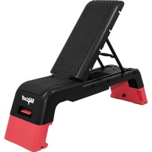Asitan YES4ALL 48 cm Aerobik Egzersiz Step Platformu, 2 Yükseltici Ile, Ayarlanabilir Yükseklikli Antrenm