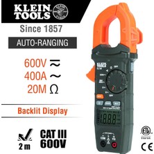 Asitan CL120 Dijital Kelepçe Ölçer, Otomatik Aralık 400 Amper Ac/dc ve Temassız Voltaj Ölçer, Turunc