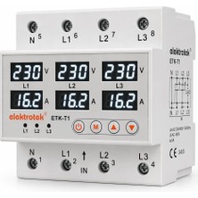 Asitan Etk-T1 Trifaze Gerilim ve Akım Koruyucu 63A 230V Dın Ray Ayarlanabilir Röle
