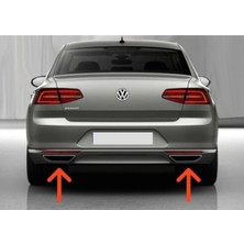 Asitan Volkswagen Ile Uyumlu Passat Ile Uyumlu B8 Krom Egzoz Ucu 2 Parça 2014 Üzeri Çelik