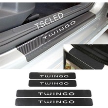 Asitan Tsc Oto Twingo Karbon Kapı Eşiği Koruma Sticker (4 Adet)