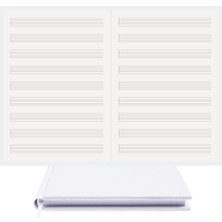 Asitan Müzik Nota Defteri - (Anahtarsız Sol Kesik Çizgili)% 100 El Yapımı, El Dikişi, (Iplik Dikiş)