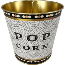 Asitan Metal Popcorn Kutusu - Patlamış Mısır Kovası 13.5 Cm, Mosaic (Mosaic Popcorn)