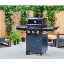 Aygaz X350 Klasik Barbekü ve Mangal - Gri Mavi - LED Işıklı Düğmeli, Büyük Izgaralı