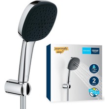 Asitan Grohe Vitalio Comfort 110 El Duşu Seti, 110MM Kare 2 Akışlı El Duşu, Duş Başlığı Tutucu, 1