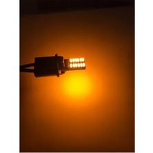 Asitan Cms Oto Aksesuar Çok Güçlü T10 Turuncu Dipsiz LED Ampul 24 LED Smd Canbus 12V