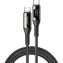 Asitan 5A Qc4.0 Dijital LED Ekranlı E-Mark Çipli USB Pd Type-C Hızlı Şarj ve Data Kablosu 1 Metre