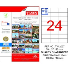 Asitan Tanex TW-2037 70X37,125 mm Laser Etiket 100 Adet