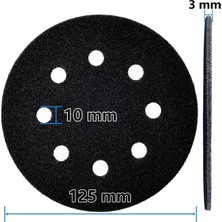 Asitan 12,7 cm 8 Delikli Premium Kanca ve Döngü Ped Rastgele Orbital Zımpara Pedleri Için Koruyucu Dest