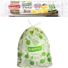 Asitan Koroplast Ekstra Güçlü Limon Kokulu Büzgülü Orta Boy Çöp Poşeti 15LI