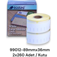 Asitan Ecotag Dymo Labelwriter Etiket Muadili 89 mm x 36 mm - 520 Ad