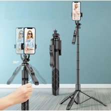 Asitan Profesyonel Tripod ve Selfie Çubuğu L16 Bluetooth Uzaktan Kumandalı 153 cm Cep Telefonu Yüksekli