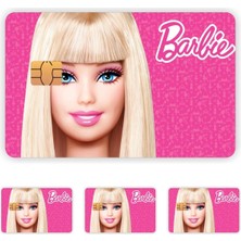 Asitan 4 Adet Barbie Kart Kaplama Sticker Kart Etiketi