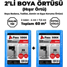 Pass 506K Kalın Hışır Boya Örtüsü 2 Adet (4x7,5 mt) - Toplam 60 m² Zemin ve Eşya Koruma Naylonu