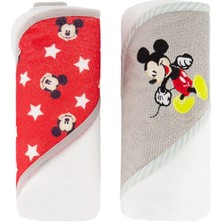 Asitan Cudlie Erkek Bebek Mickey Mouse 2'li Paket Küçük Yıldız Baskılı Kapüşonlu Havlu
