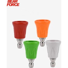 Robeve Bear Force 4’lü Basınçlı Yıkama Nozul Seti 1/4” Quick Connect 0° 15° 25° 40° Paslanmaz Çelik Basınçlı Yıkama Uçları Araç Yıkama Nozul Seti Nozzle Seti