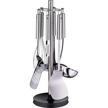 Asitan Profi Plus Mutfak Yardımcısı Seti, 7 Parça, 6 Yardımcı Ayaklı Stand, Kepçe, Köpük Kaşık,