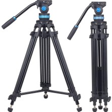Asitan Video Tripod SH15, Alüminyum Seyahat Video Tripodu 360° Sıvı Başlıklı, 155 Cm, Maksimum Yük