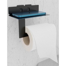 Asitan Risingmaber Metal Siyah Ultra Güçlü Yapışkanlı Telefon Tutacaklı Tuvalet Wc Kağıtlık MT92S