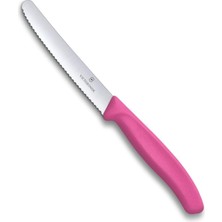 Asitan Victorinox Vt 6.7836.L115 Swiss Classic Pembe Tırtıklı Domates Sosis Bıçağı 11 Cm, Pembe