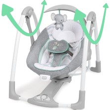 Asitan Convertme 2'si 1 Arada Kompakt Taşınabilir Otomatik Bebek Salıncağı ve Bebek Koltuğu, Pil Tasa