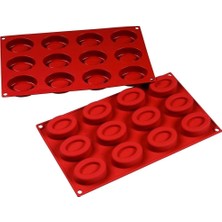 Asitan Oval Silikon Kalıp (Çikolata, Muffin, Sabun ve Kokulu Taş Kalıbı) 12LI