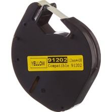Asitan Prıntpen Dymo Letratag 59423 Sarı Plastık Etıkete Sıyah (91202) (12MM x 4m) Muadil Etiket
