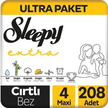 Asitan Extra Günlük Aktivite Ultra Paket Bebek Bezi 4 Numara Maxi 208 Adet