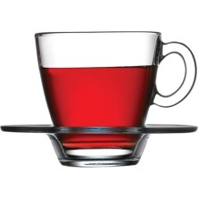 Asitan 12 Parça Çay Bardağı Altlıklı Capuccino Cam Kahve Latte Bardak