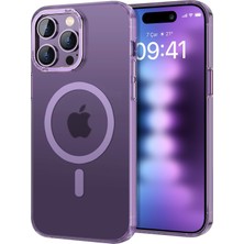 Asitan Buff 15 Pro Max ile Uyumlu Taofit Manyetik Yarı Saydam Metal Çerçeve Kılıf Siyah