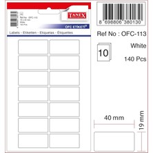 Asitan Tanex OFC-113 Ofis Etiketi Beyaz