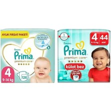 Asitan Bebek Bezi Premium Care 4 Beden 126 Adet Maxi Aylık Fırsat Paketi & Prima Bebek Bezi Premium Care