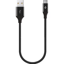 Asitan Ttec Alumicable Mini Type-C 30CM Şarj Kablosu, Siyah