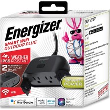 Asitan Dıgıtal Lıfestyle Accessorıes Energizer Akıllı Wi-Fi Dış Mekan Prizi, Su Geçirmez, 2 Ayrı Ayr�
