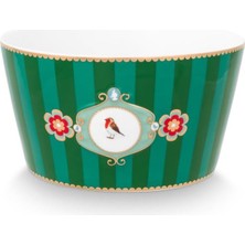 Asitan Pip Studio Love Birds Medallion Bowl Stripes Yeşil 15 cm