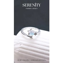 Serenity Yıldız Figürlü Opal Taşlı Çelik Kaplama Yüzük