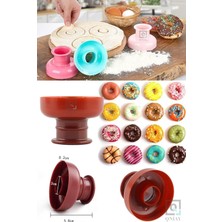 Asitan Qniay Pratik Donut Hamur Kesici ve Şekillendirici Kalıp Aparatı Çörek Pişi Kek Plastiik Donut