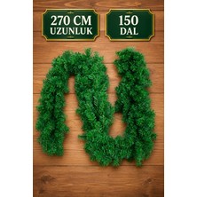 Begin Power 270 cm 150 Dal Yılbaşı Çam Garland Büyük Boy Dekoratif Kapı Şömine ve Merdiven Süsü