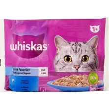 Asitan Whiskas Pouch Balık Favorileri Yetişkin Kedi Konservesi 85GR 4'lü