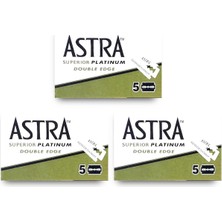Asitan Susicit Astra Superior Premium Platinum Çift Kenarlı Güvenlik Tıraş Bıçağı, 5 Adet (3'lü P
