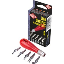 Asitan Essdee Beş Lino El Işi Seti Için Kalıp ve Sap Set (Lino Cutter Styles 1 Ila 5)