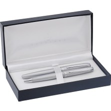 Asitan Steelpen Truva Serisi 0165DT Desenli Krom Dolma Kalem+Tükenmez Kalem